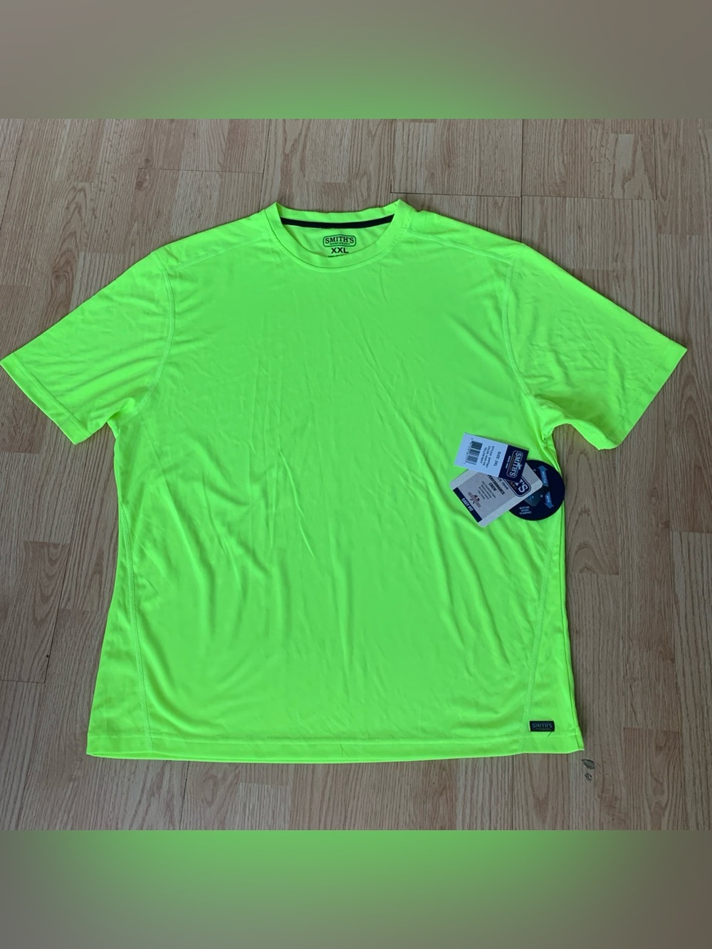 SMITH’S WORKWEAR MENS SAFETY SHIRT TOP NEON YELLOW QUICK DRY COOL REFLECTIVE 2XL